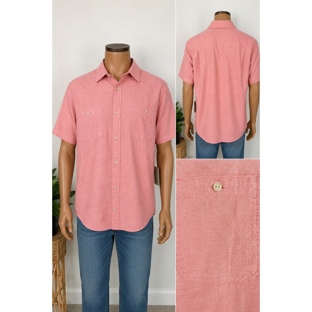 Mutual Weave Shirt Mens XLT  Cotton Stretch Short Sleeve Button Up Casual Travel